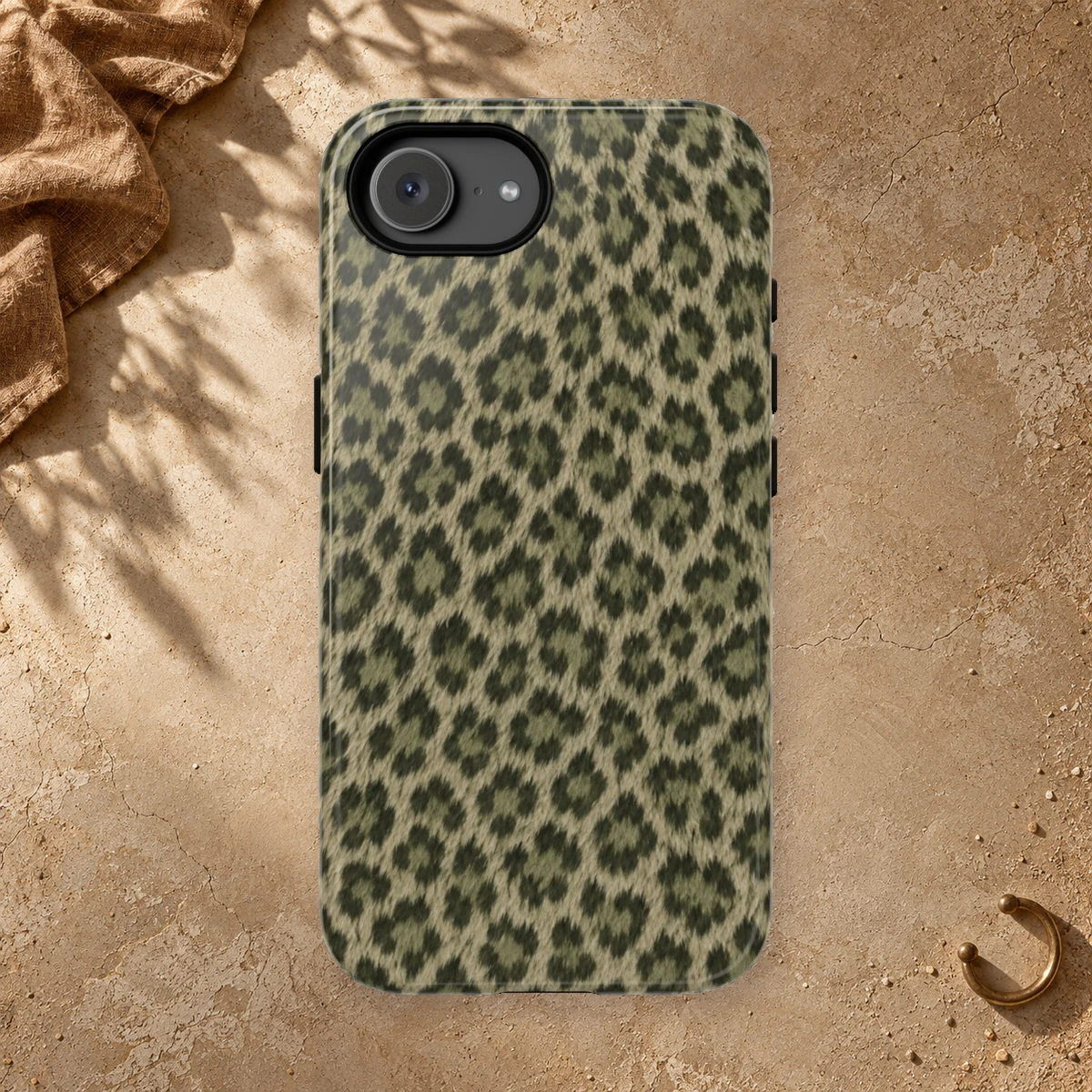 Olive Leopard phone case print