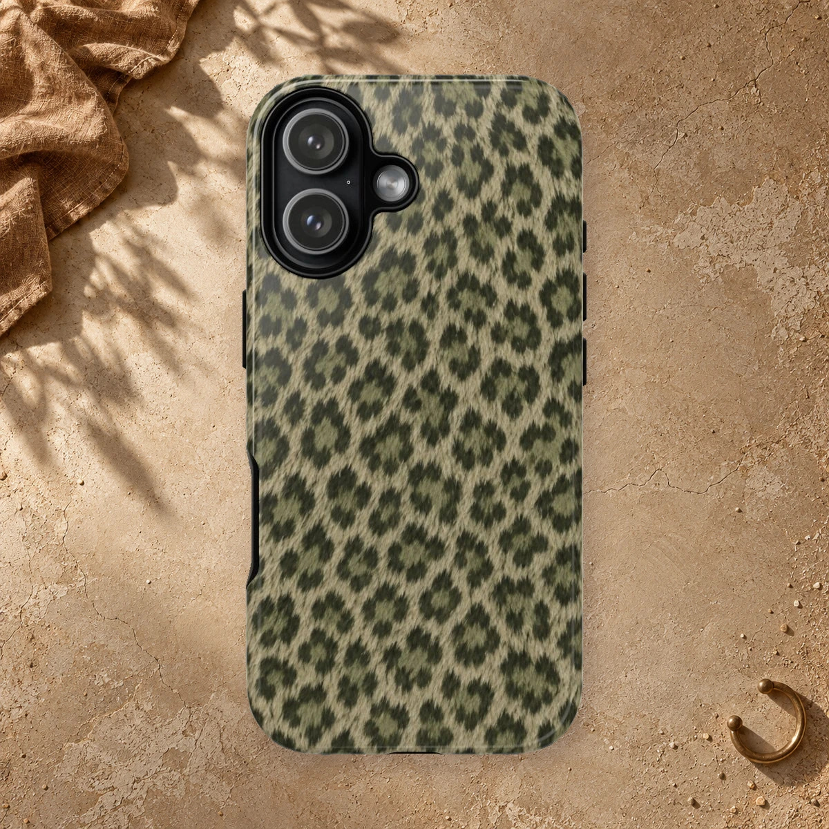 Olive Leopard phone case print