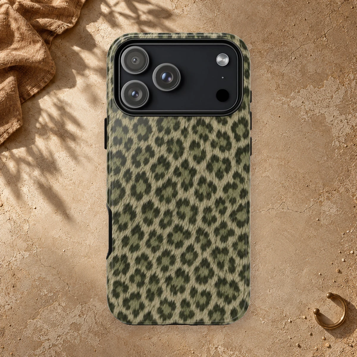 Olive Leopard phone case print