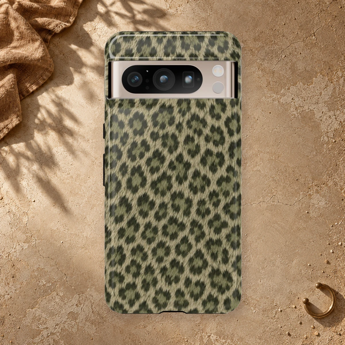 Olive Leopard phone case print