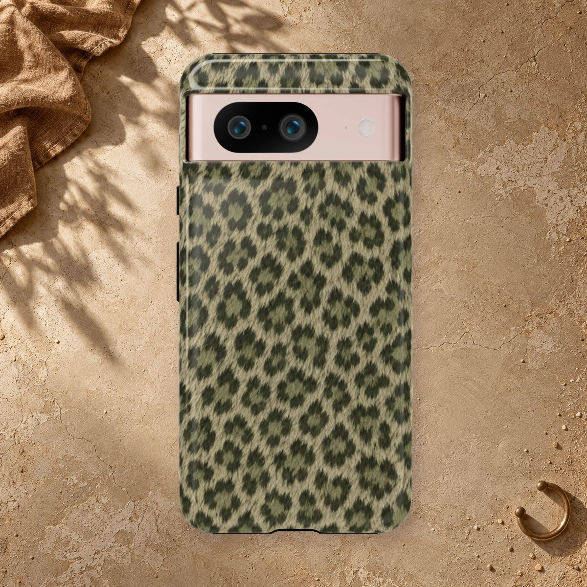 Olive Leopard phone case print
