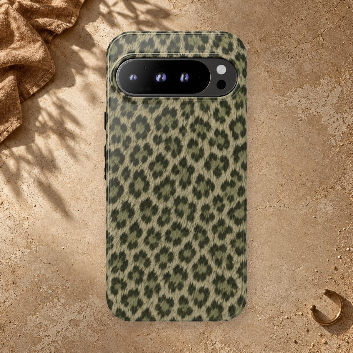 Olive Leopard phone case print