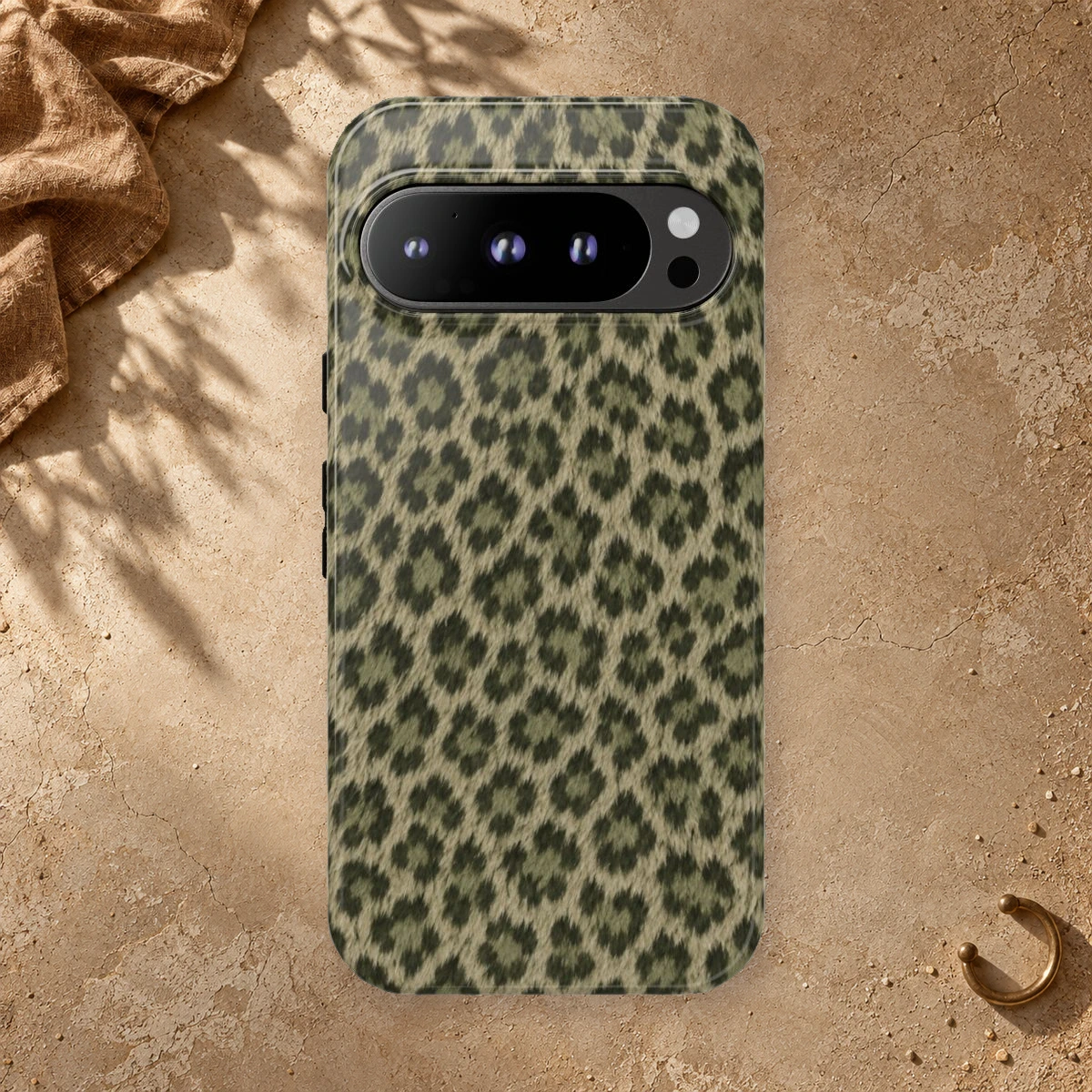 Olive Leopard phone case print