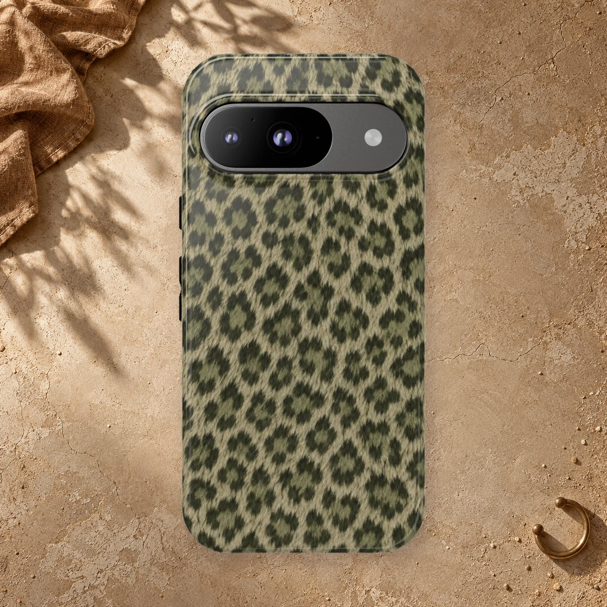 Olive Leopard phone case print
