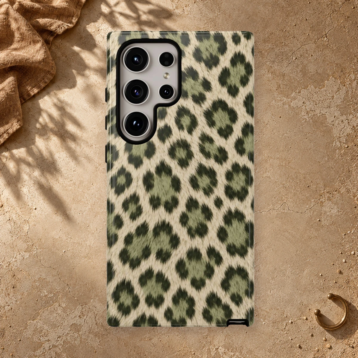 Olive Leopard phone case print