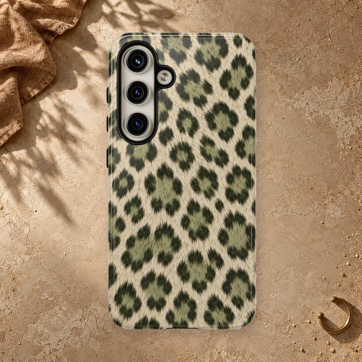 Olive Leopard phone case print