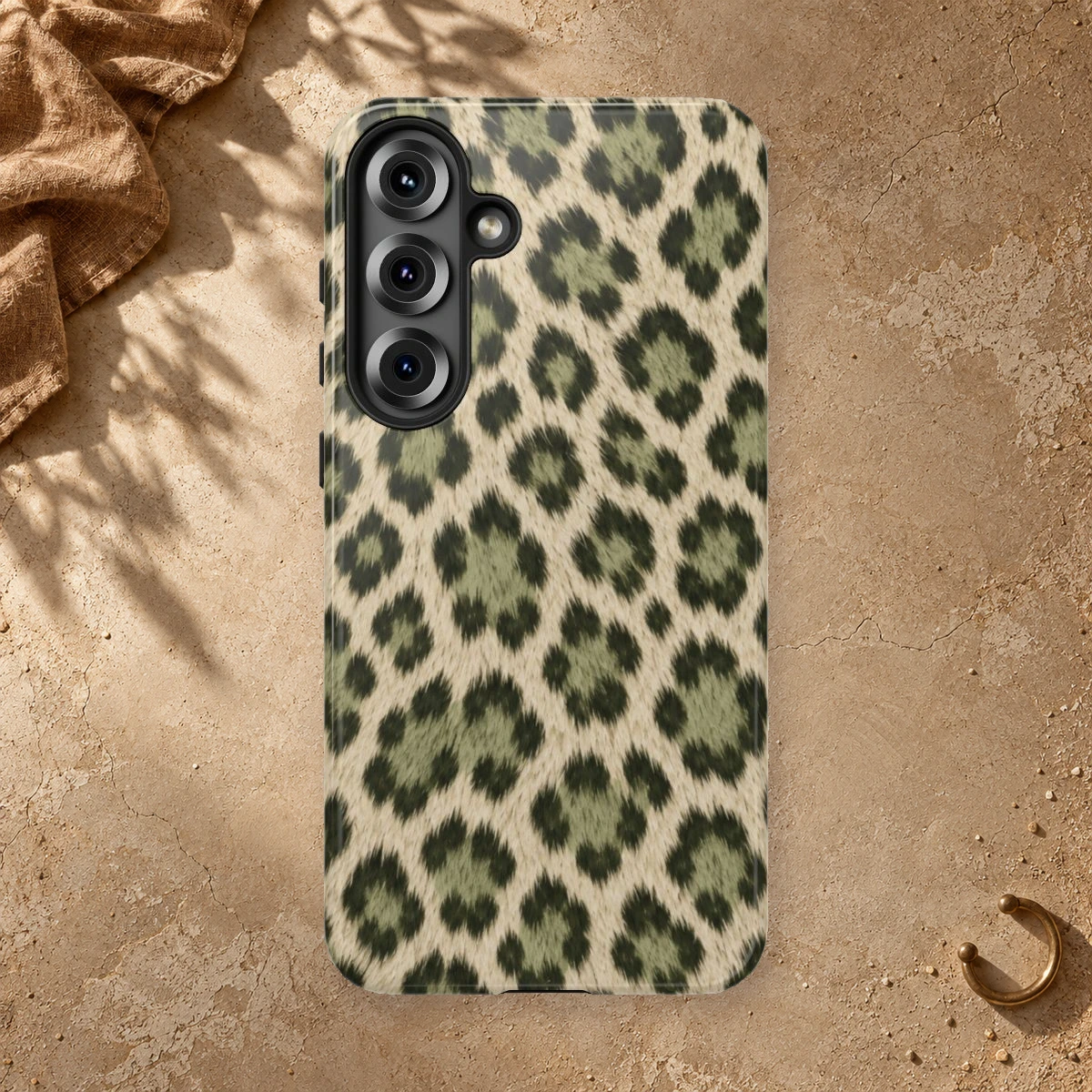 Olive Leopard phone case print