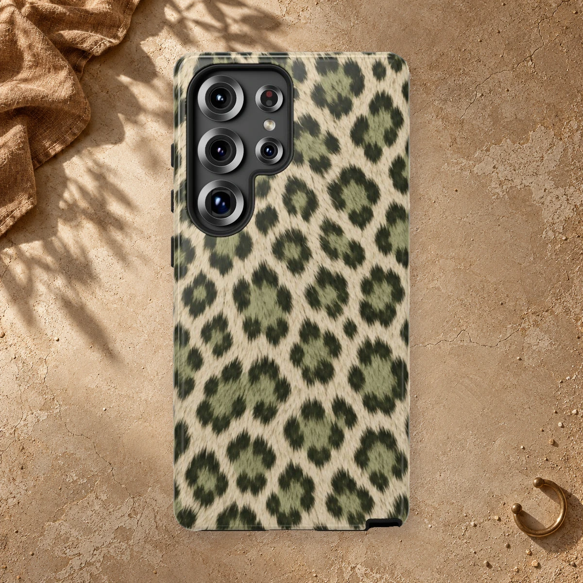 Olive Leopard phone case print
