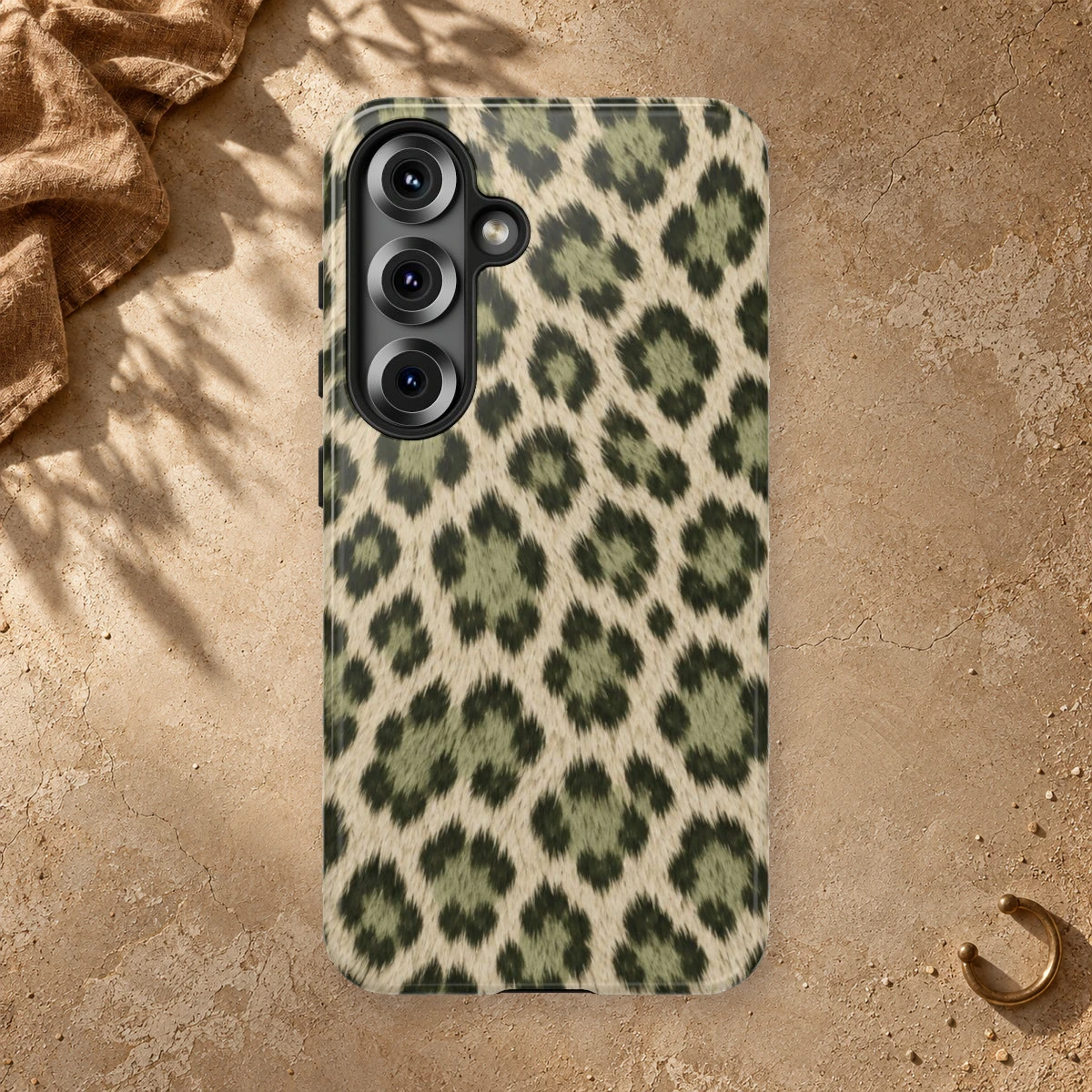 Olive Leopard phone case print