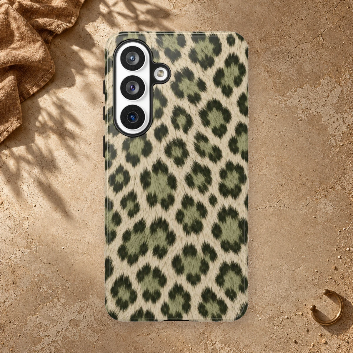 Olive Leopard phone case print
