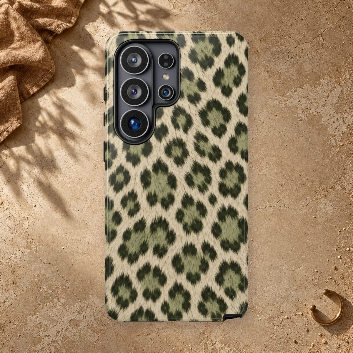 Olive Leopard phone case print