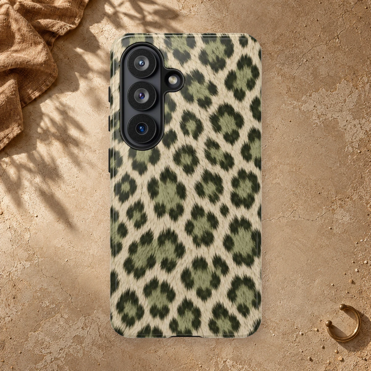 Olive Leopard phone case print