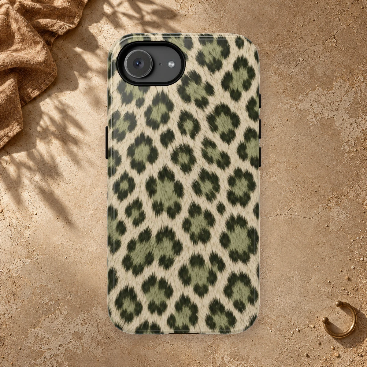 Olive Leopard phone case print