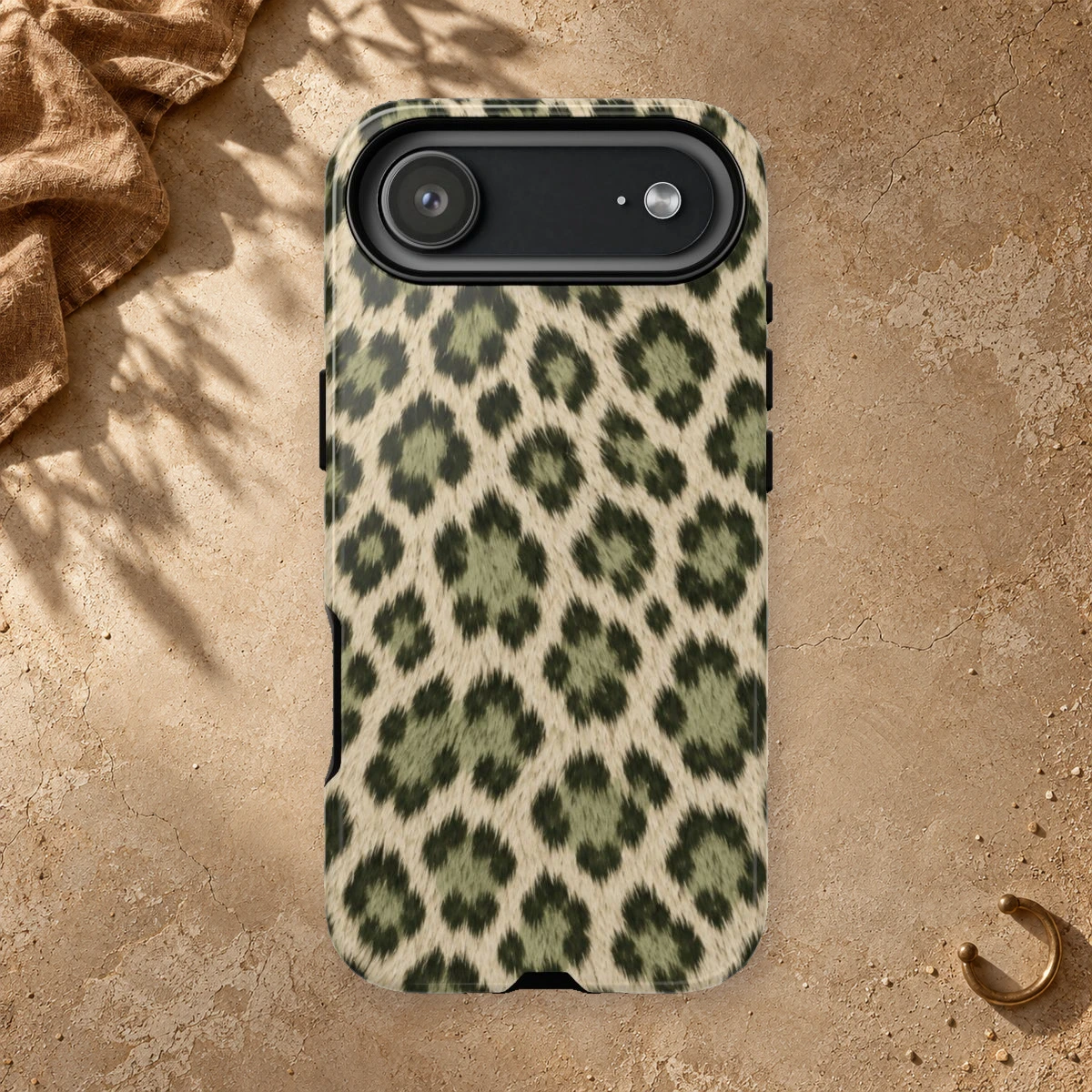Olive Leopard phone case print