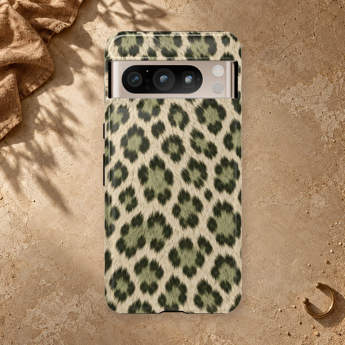 Olive Leopard phone case print