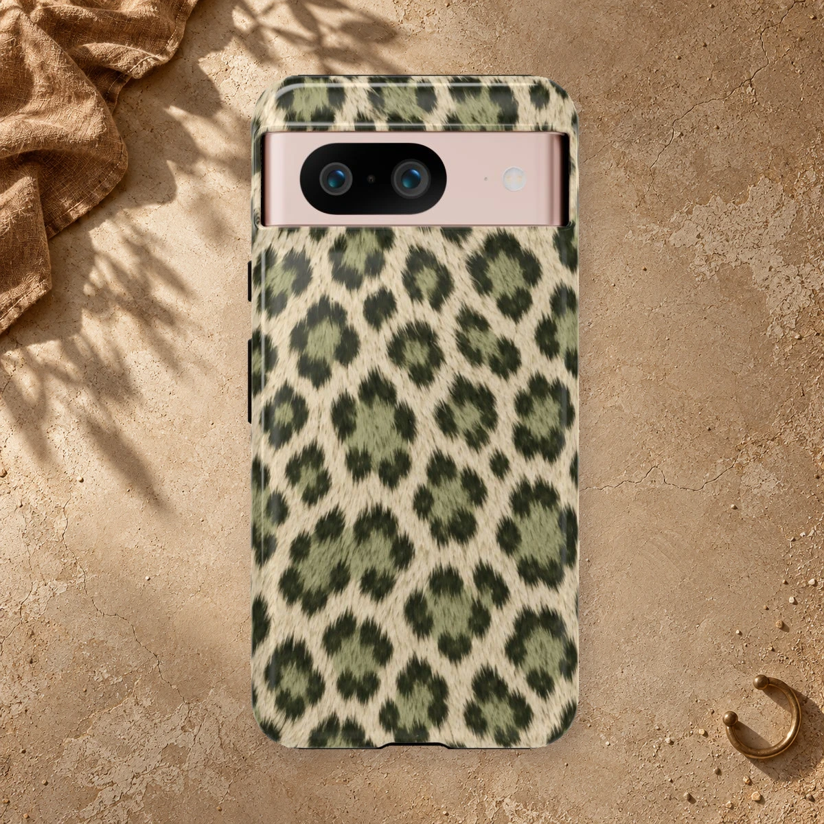 Olive Leopard phone case print