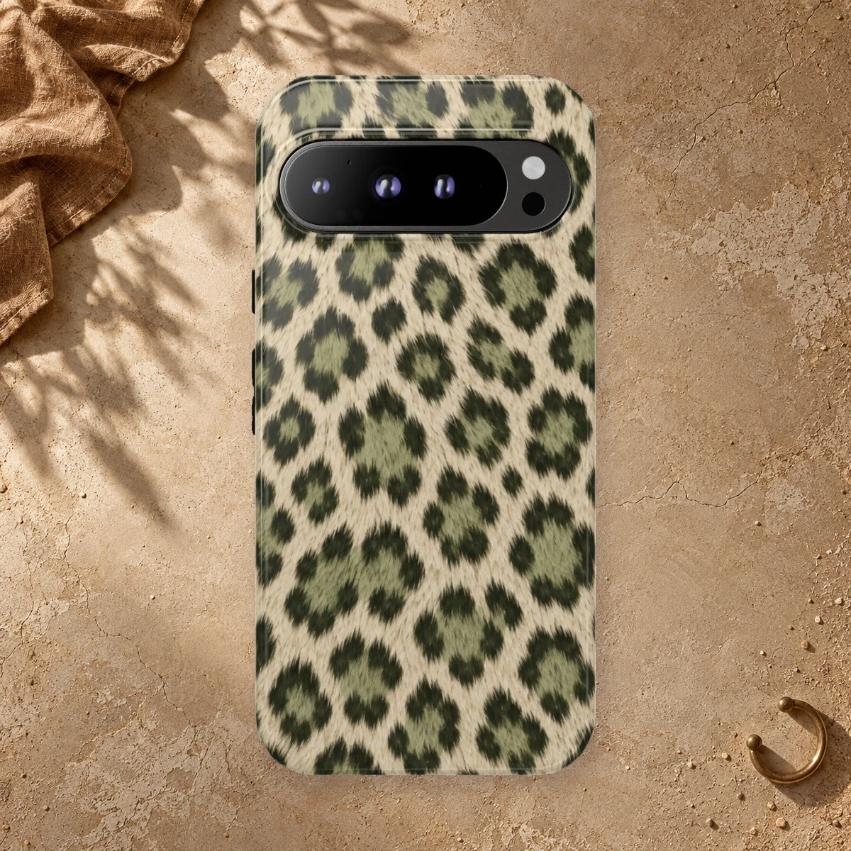 Olive Leopard phone case print
