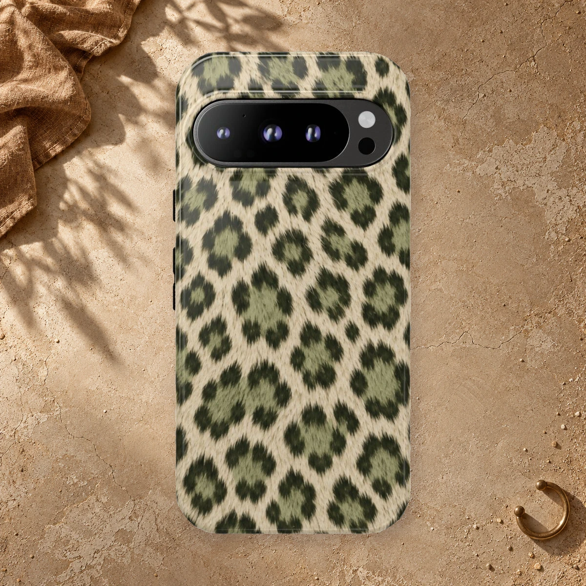 Olive Leopard phone case print