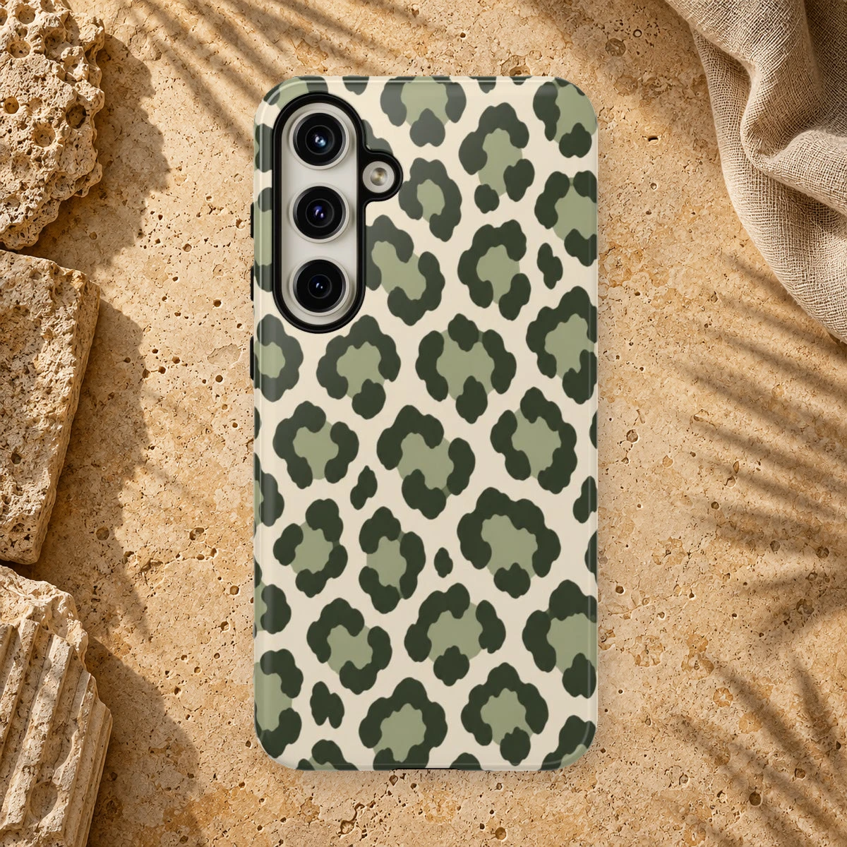 Olive Leopard phone case print