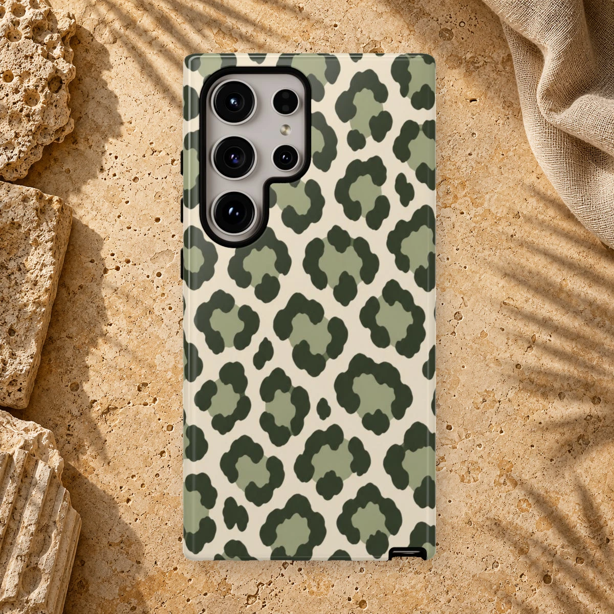 Olive Leopard phone case print