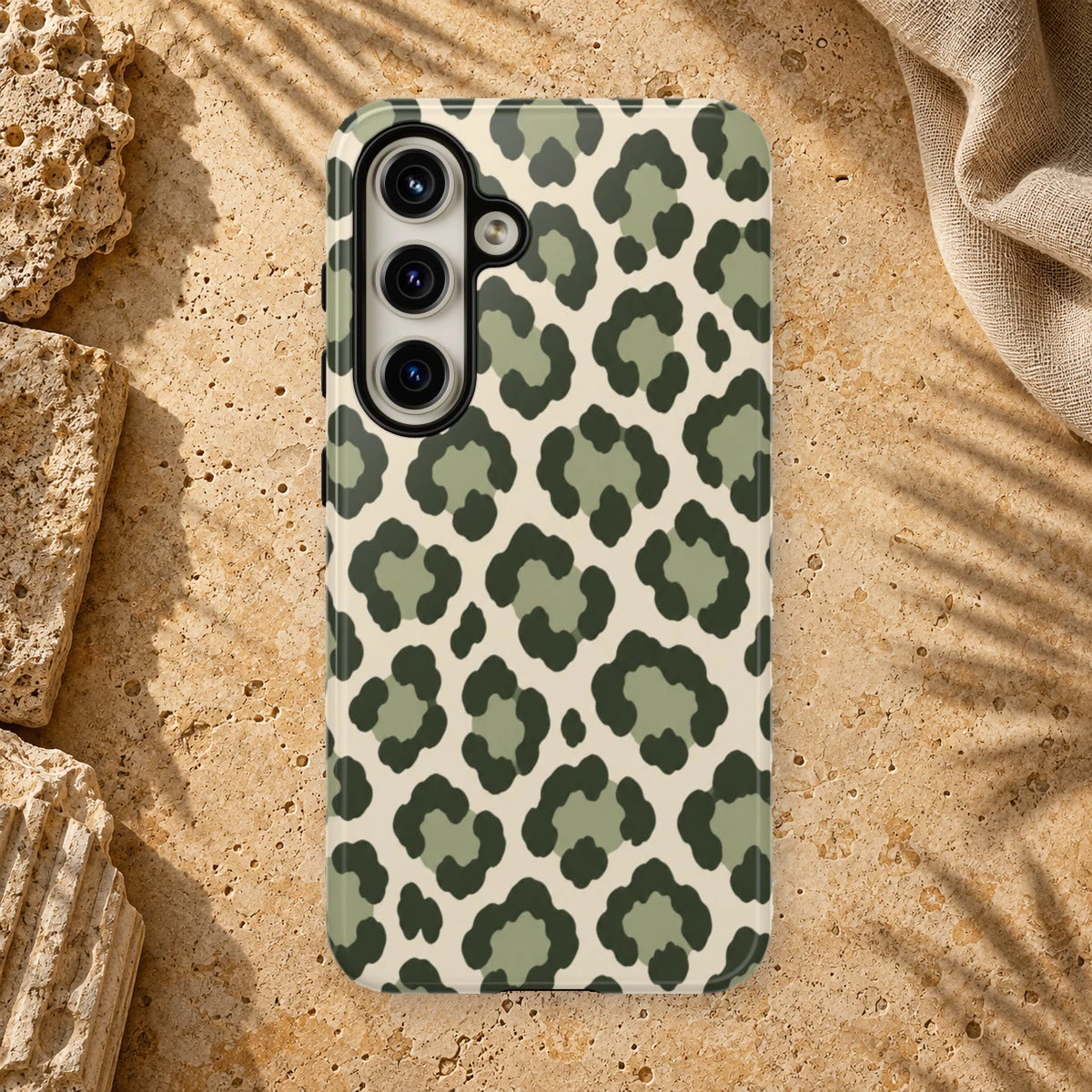 Olive Leopard phone case print