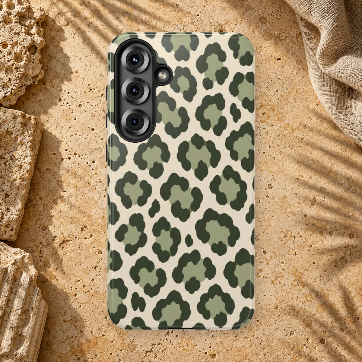 Olive Leopard phone case print
