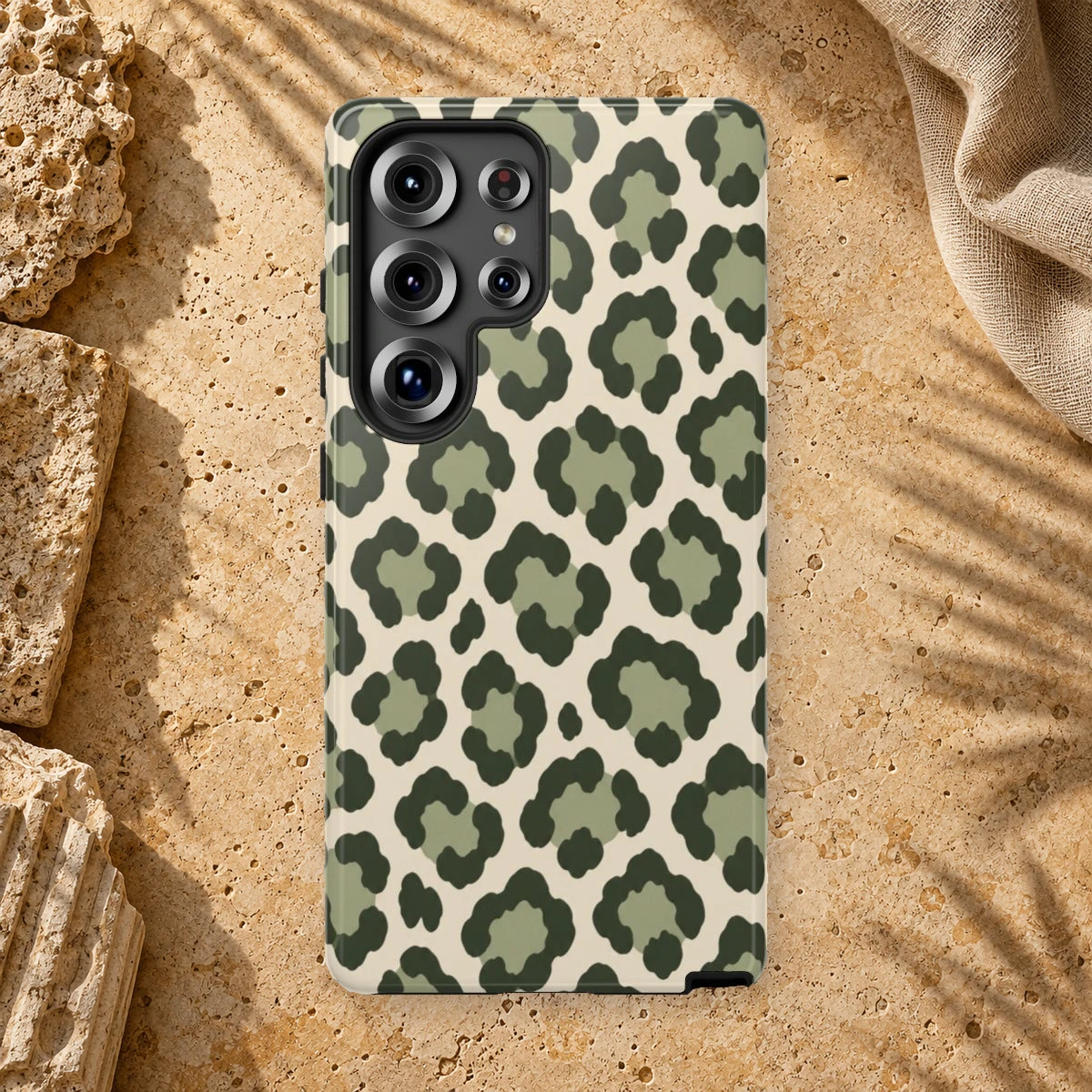 Olive Leopard phone case print