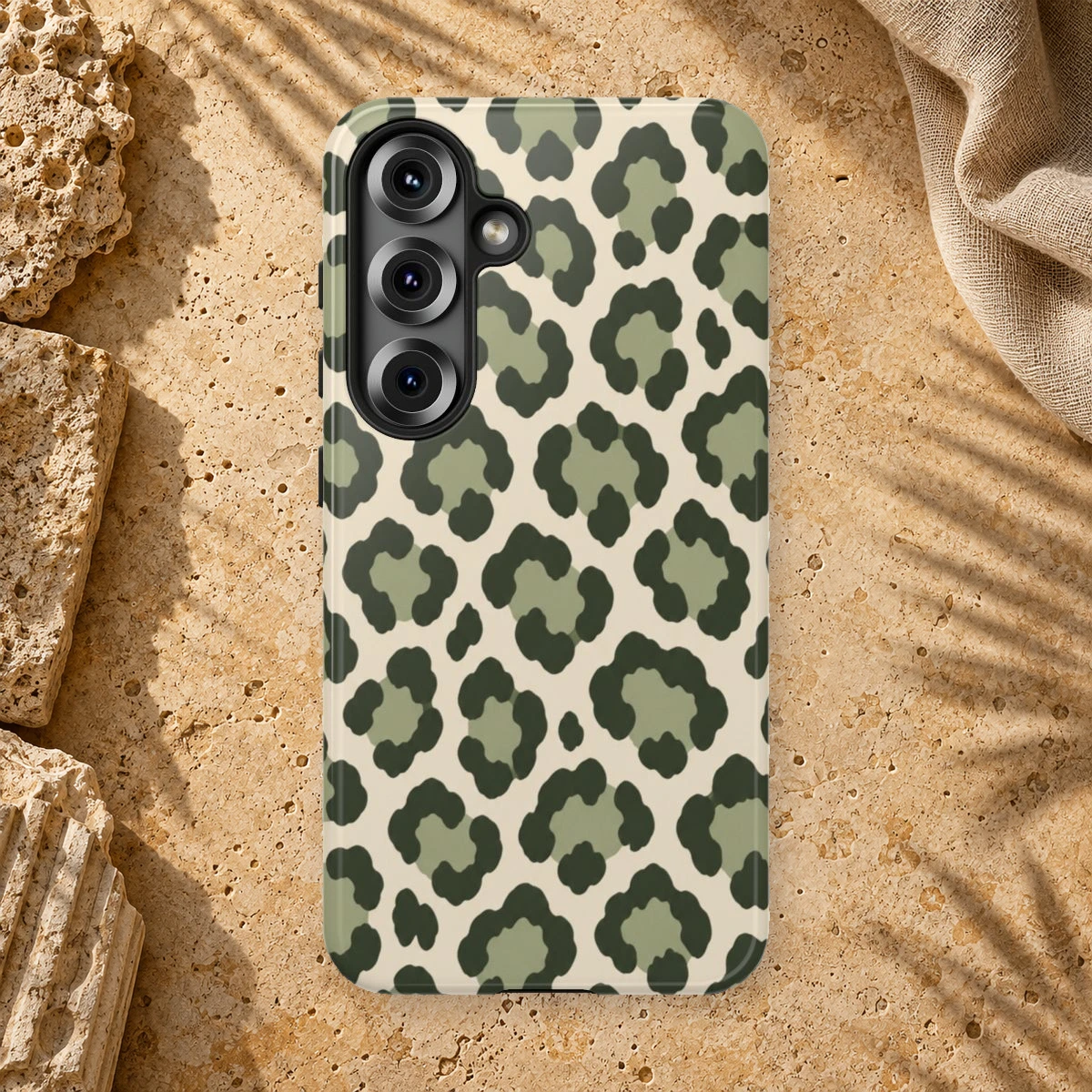 Olive Leopard phone case print