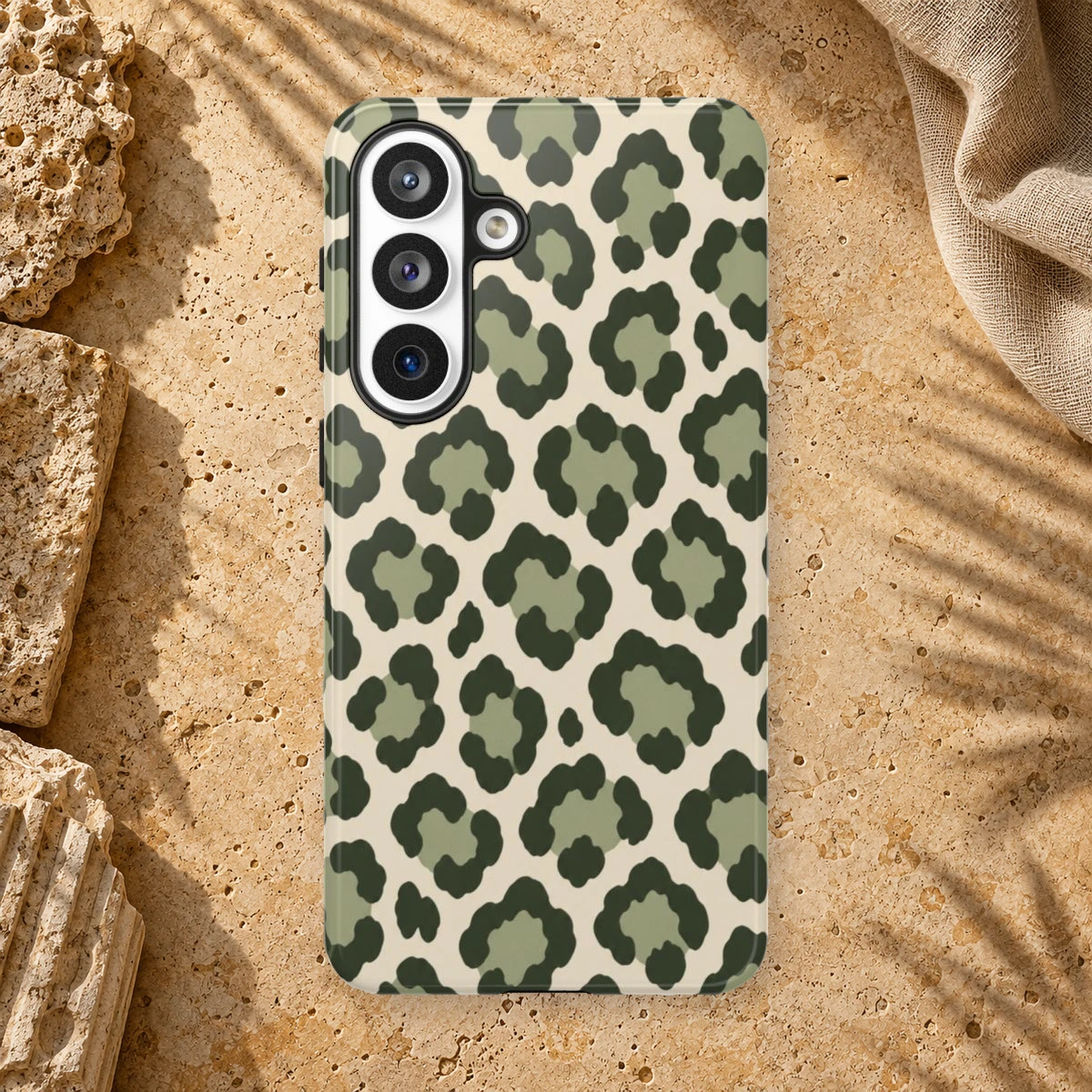 Olive Leopard phone case print