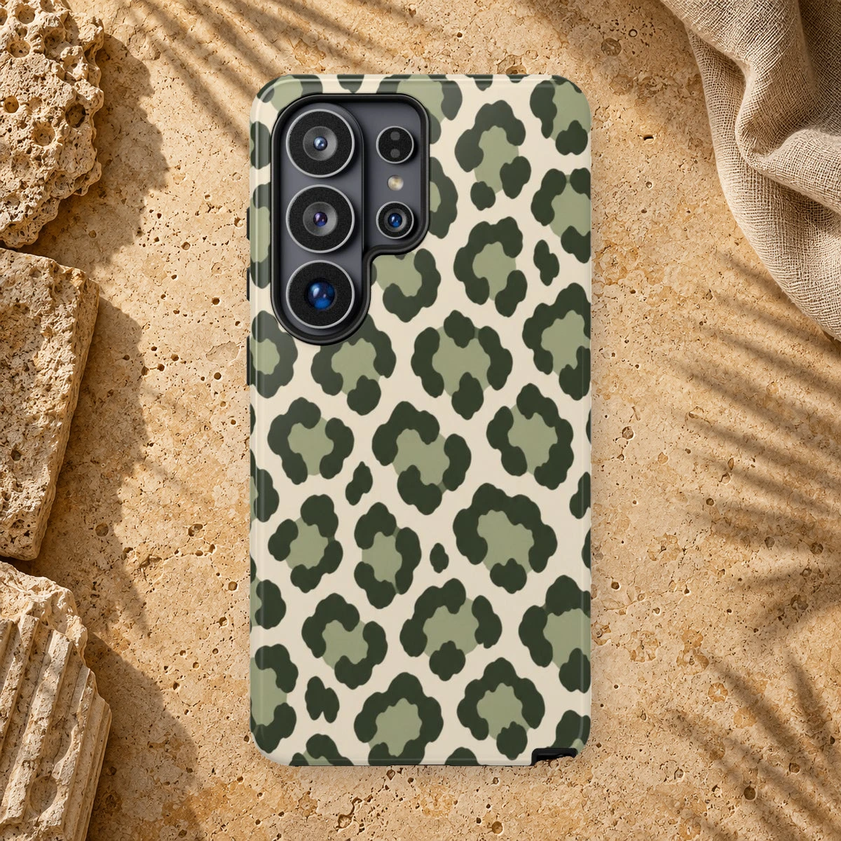 Olive Leopard phone case print