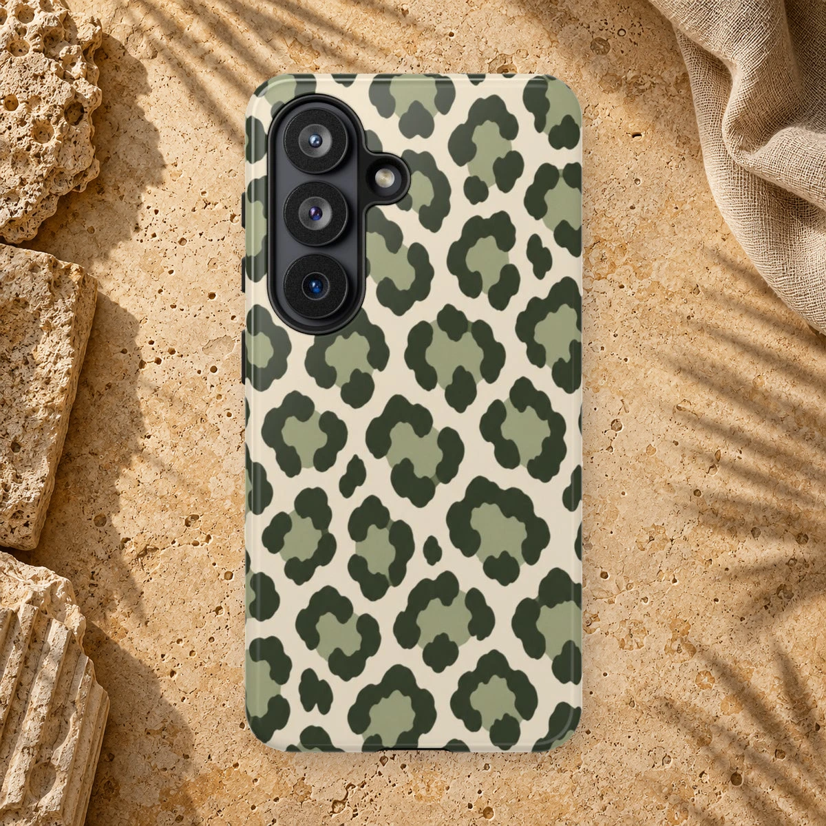 Olive Leopard phone case print