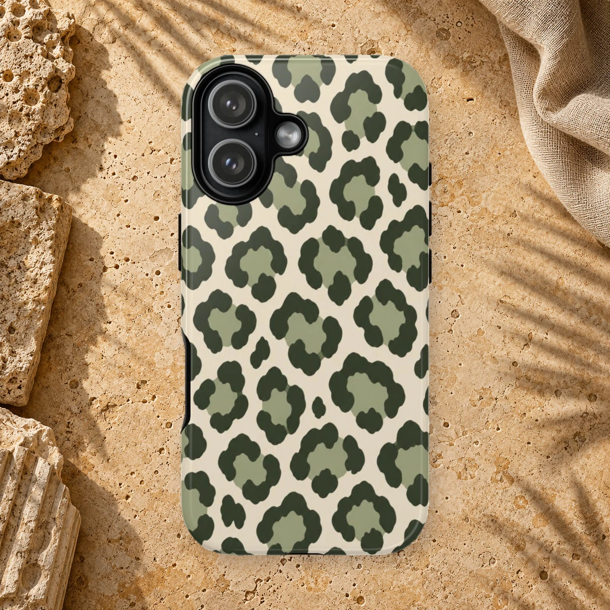 Olive Leopard phone case print