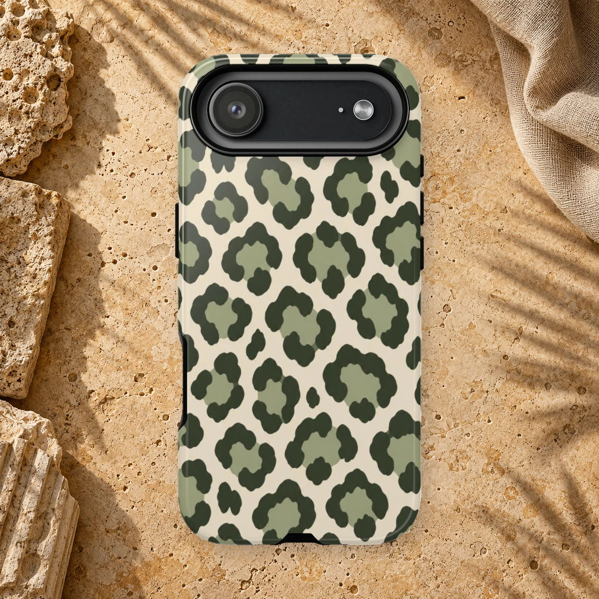 Olive Leopard phone case print