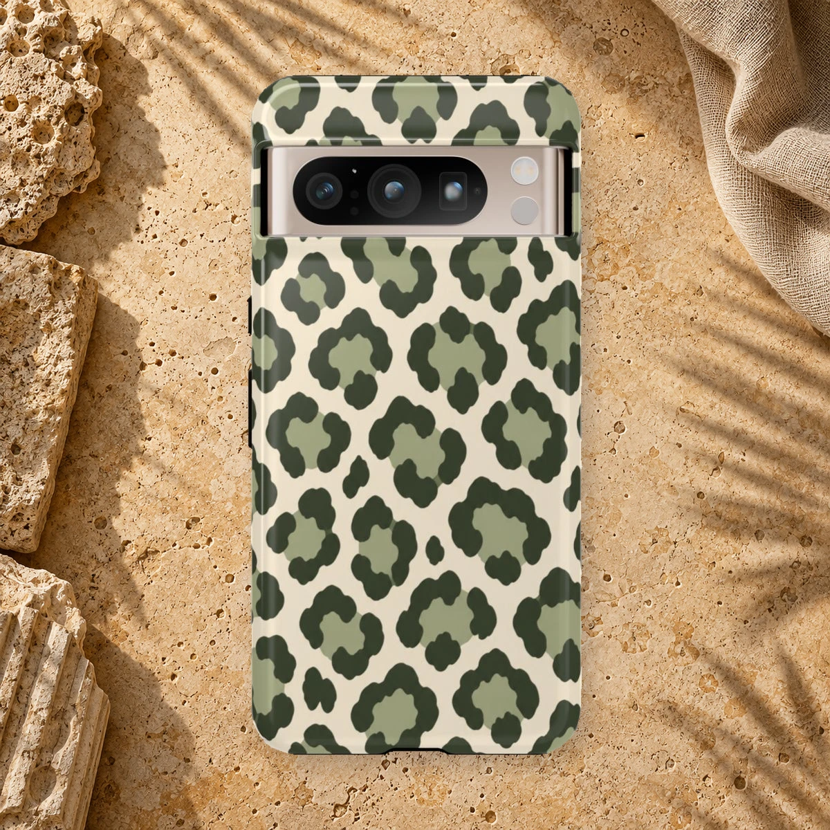 Olive Leopard phone case print