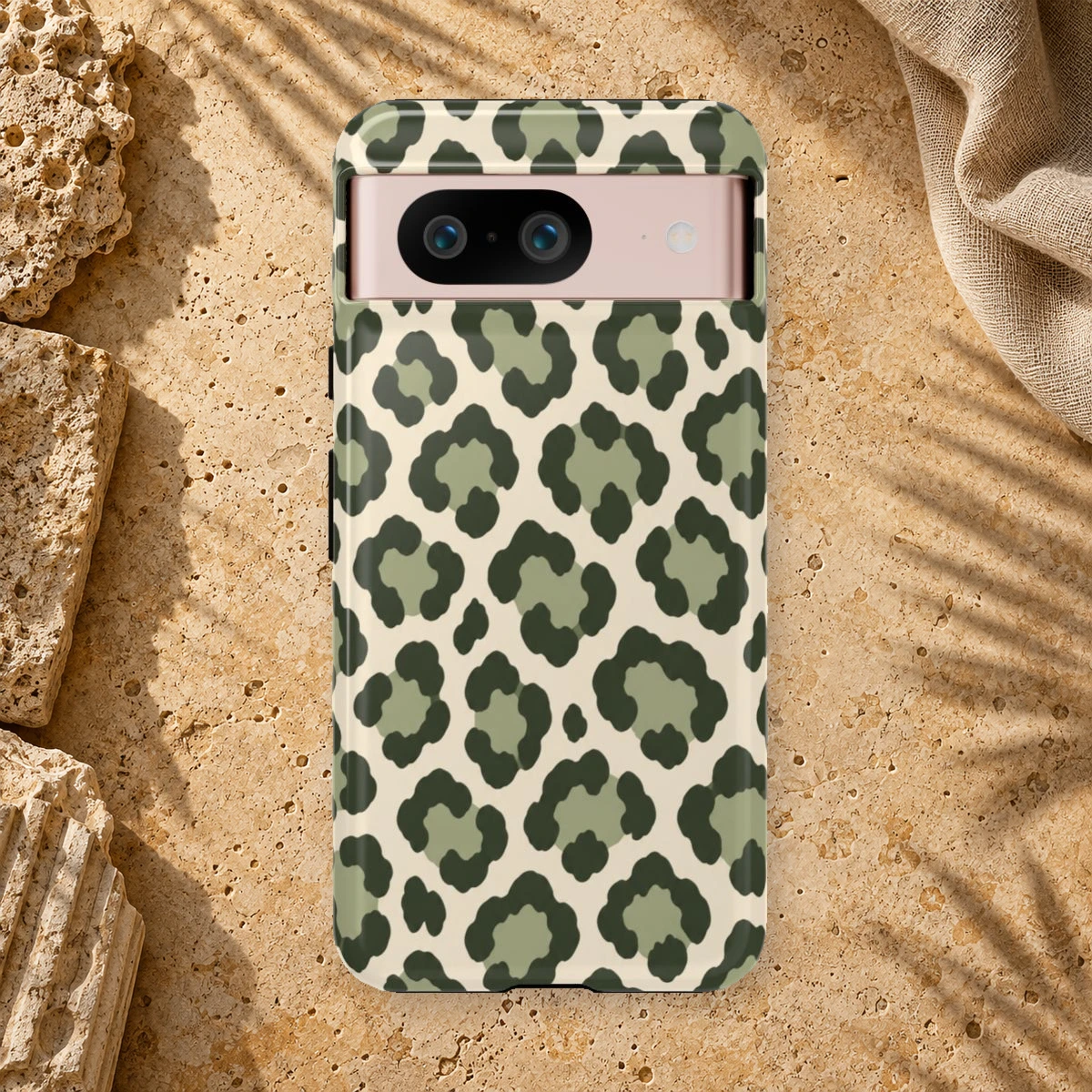 Olive Leopard phone case print