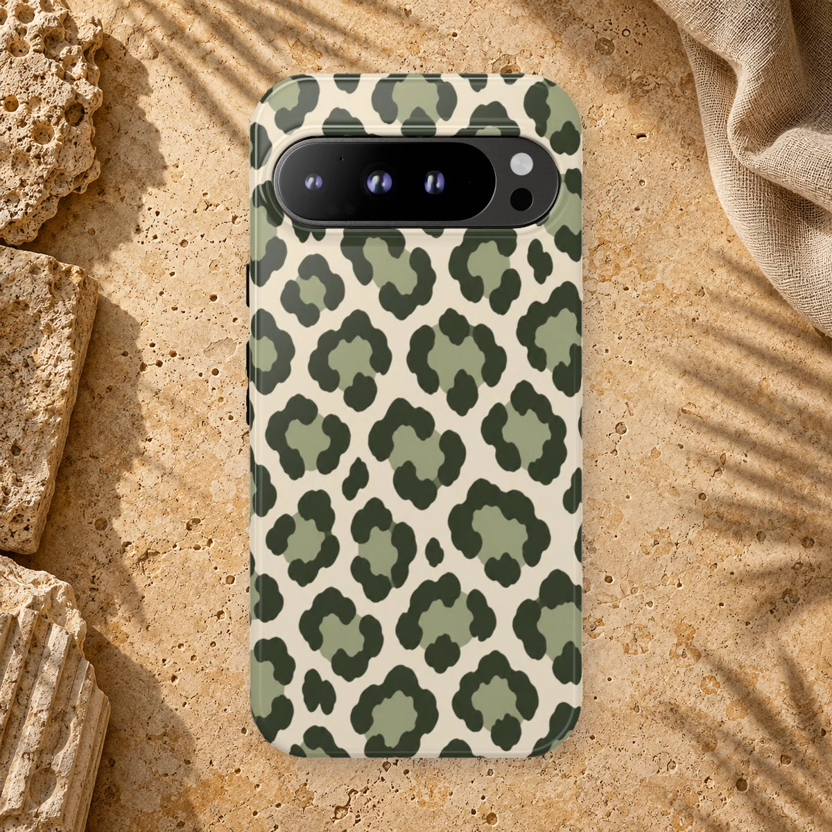 Olive Leopard phone case print