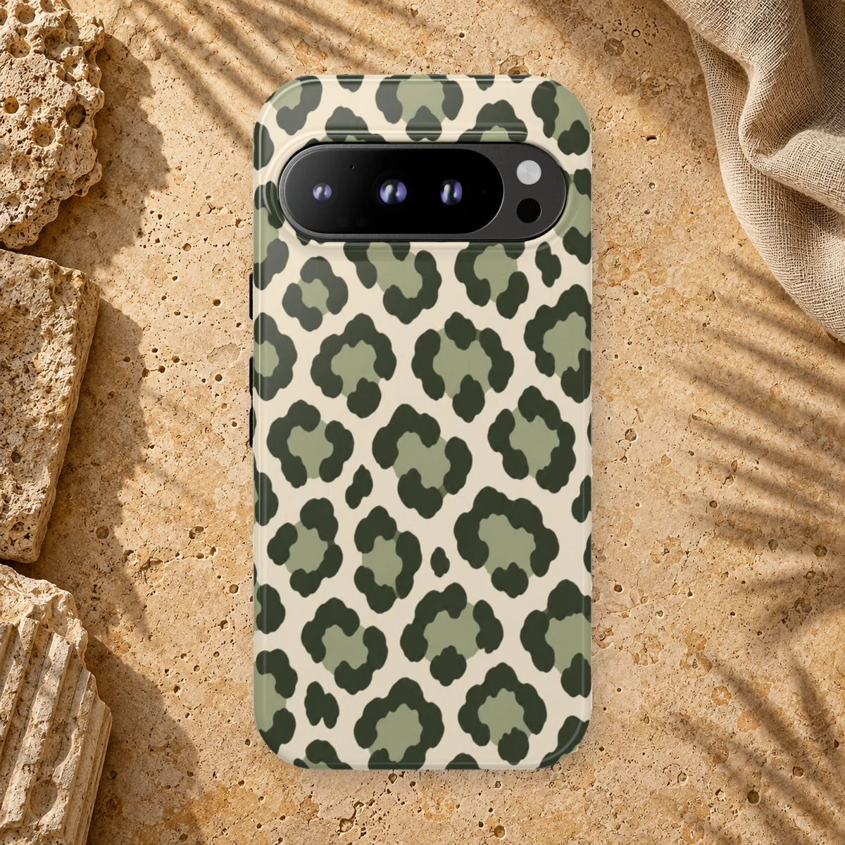 Olive Leopard phone case print