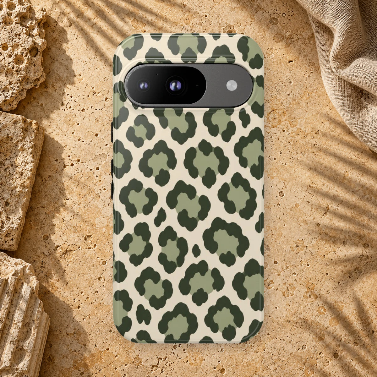 Olive Leopard phone case print
