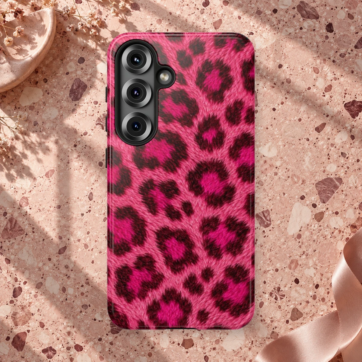 Pink Leopard phone case print
