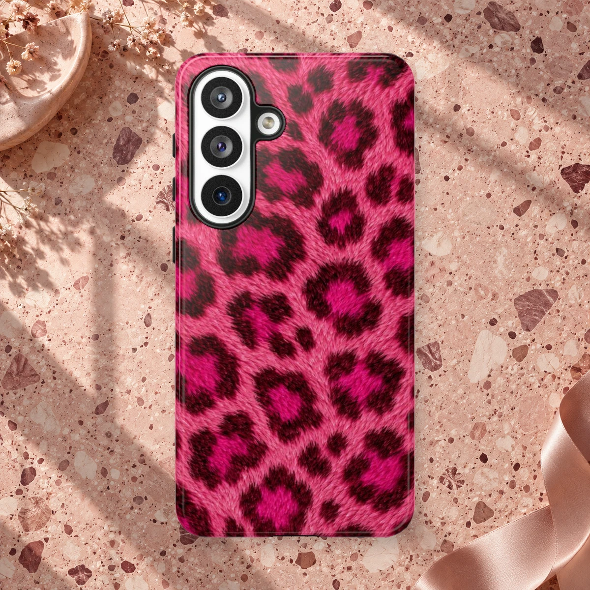 Pink Leopard phone case print