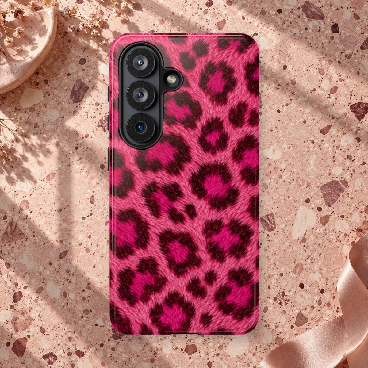 Pink Leopard phone case print