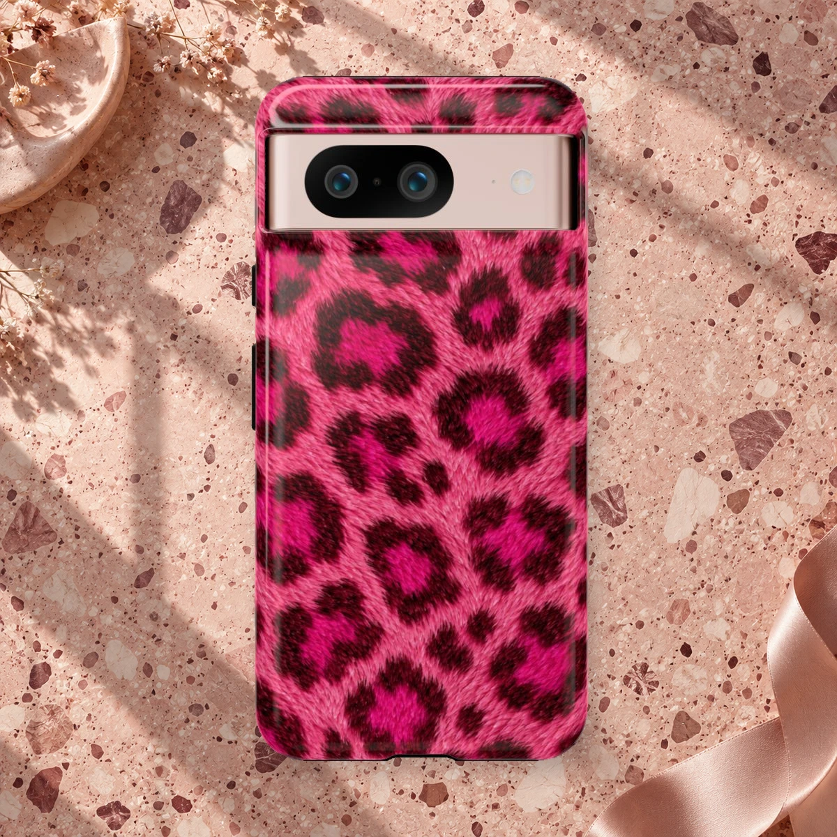 Pink Leopard phone case print