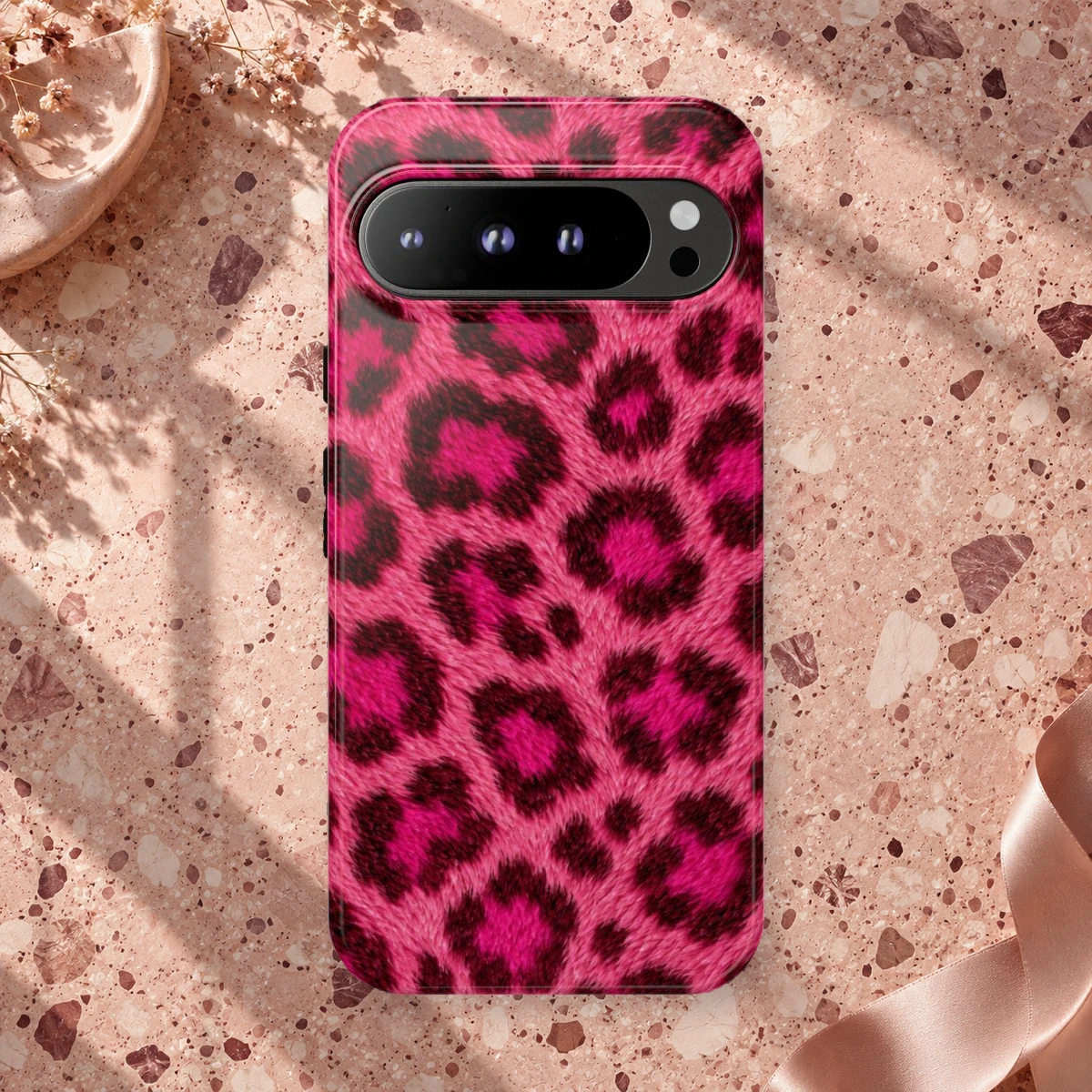 Pink Leopard phone case print