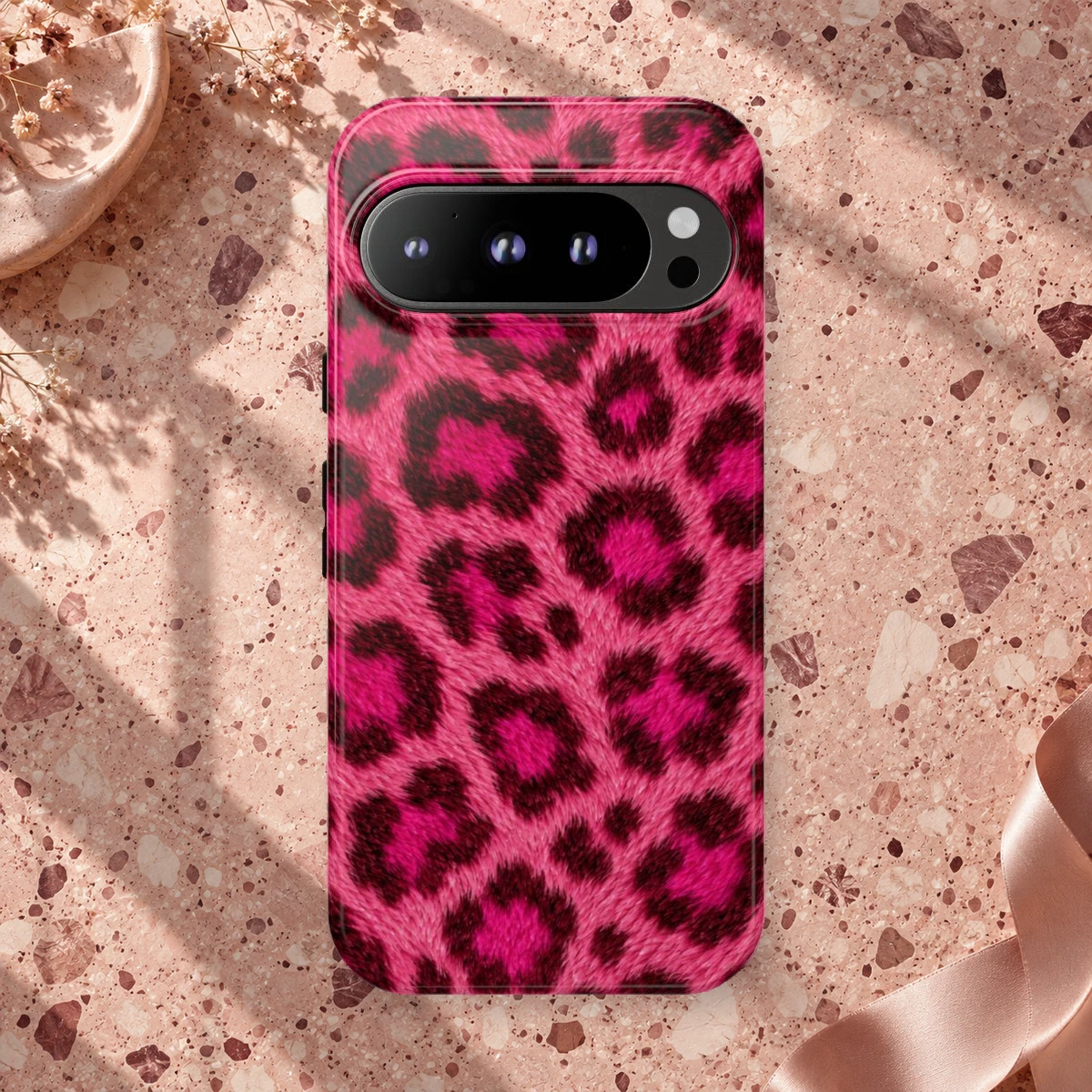Pink Leopard phone case print