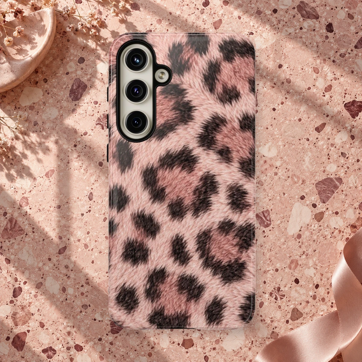 Pink Leopard phone case print
