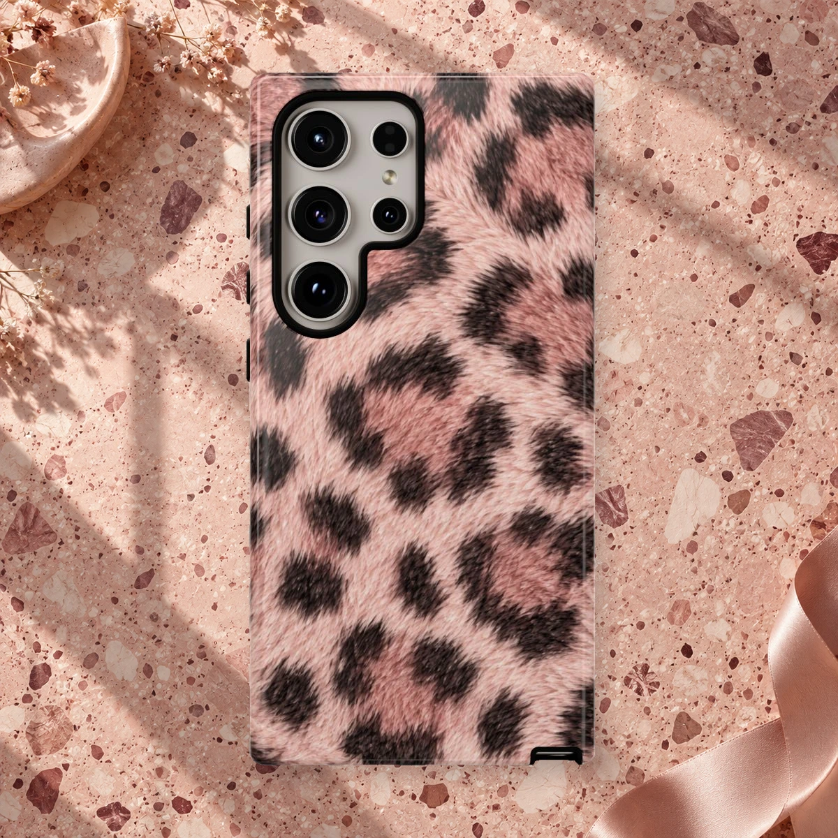 Pink Leopard phone case print