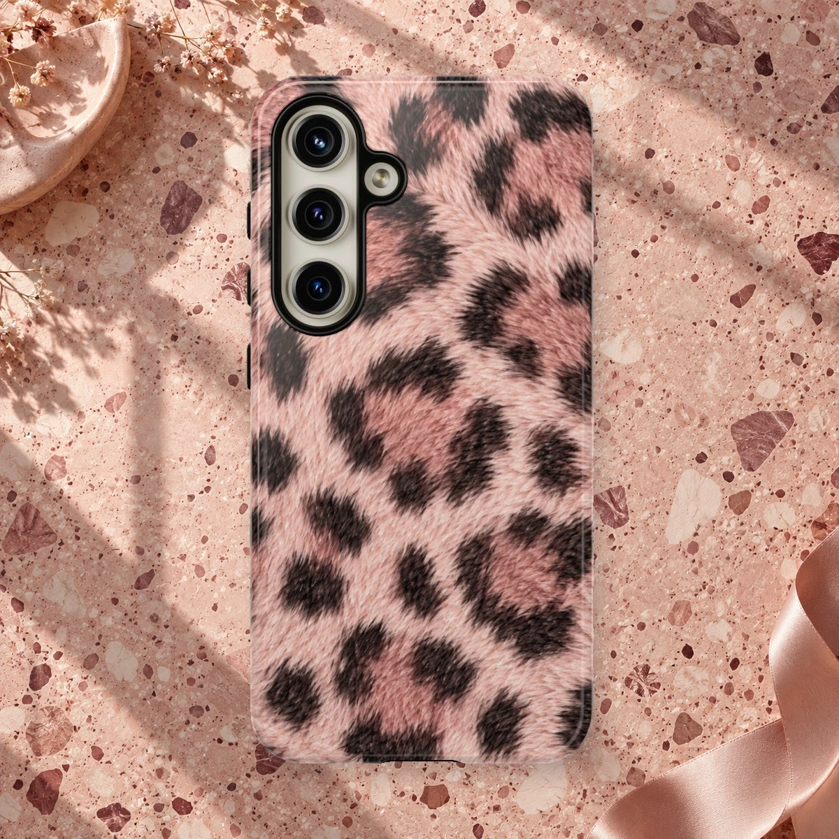Pink Leopard phone case print
