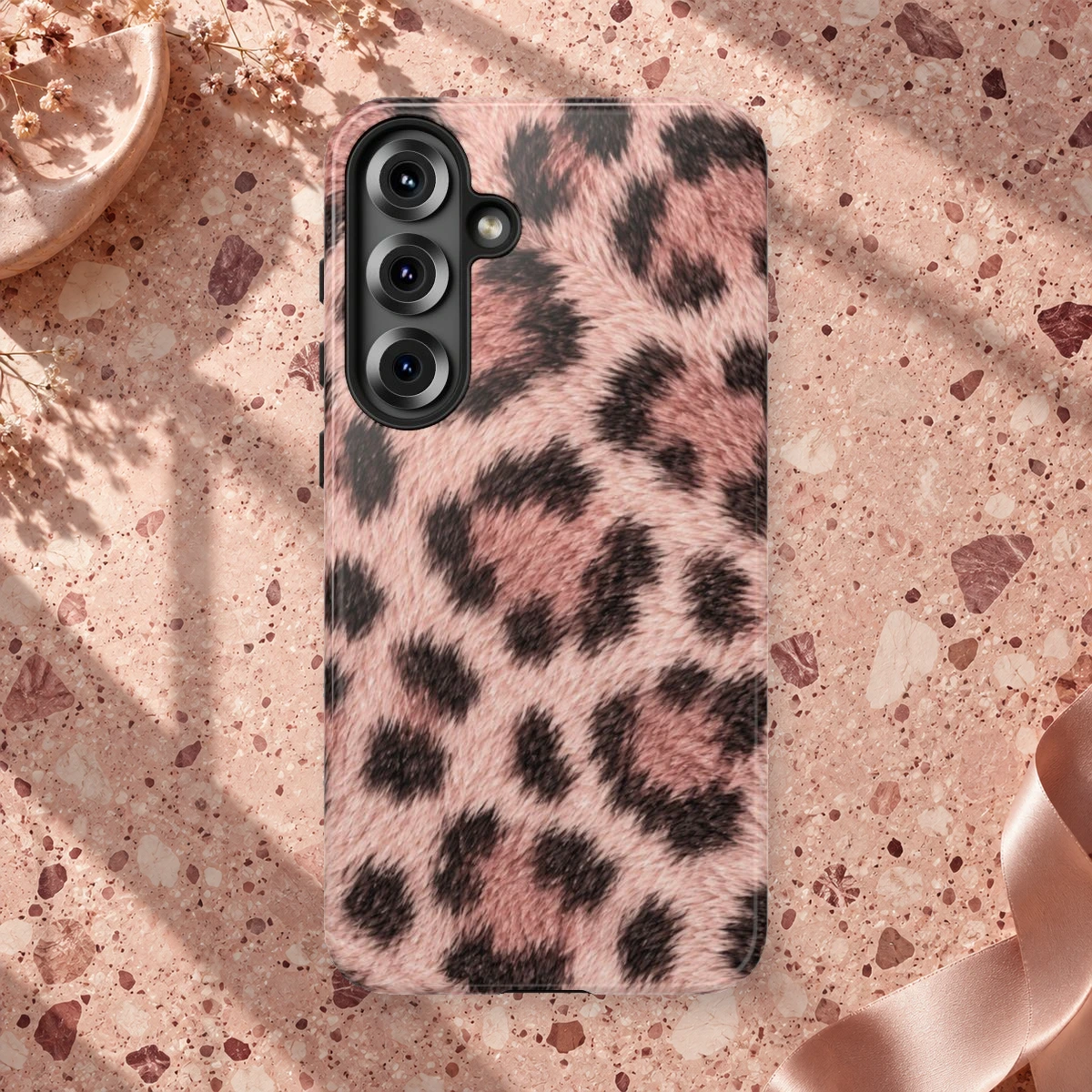 Pink Leopard phone case print