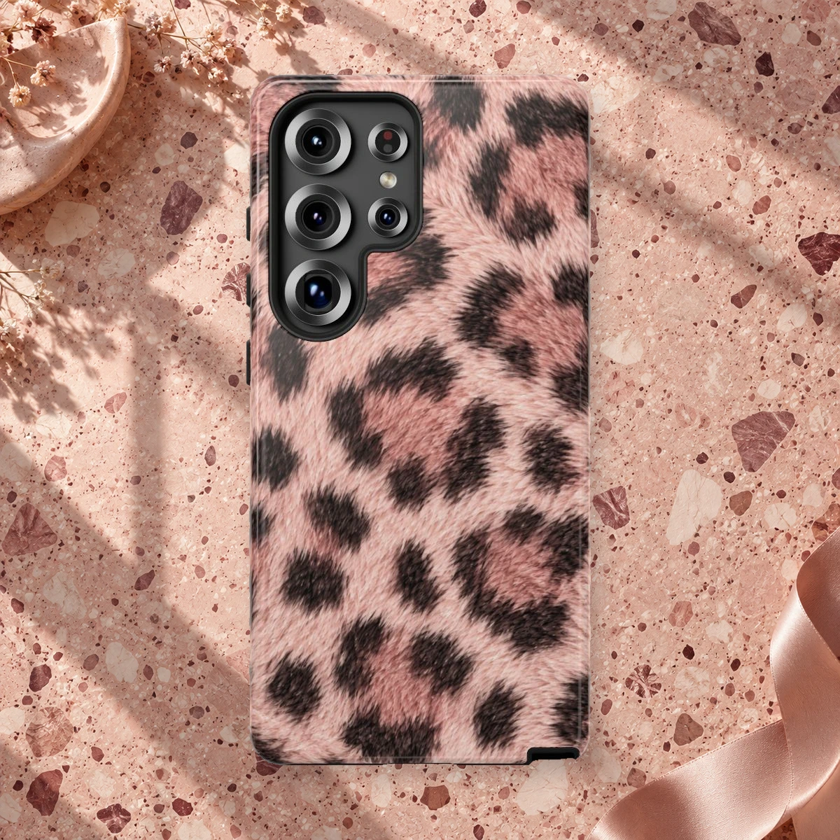 Pink Leopard phone case print