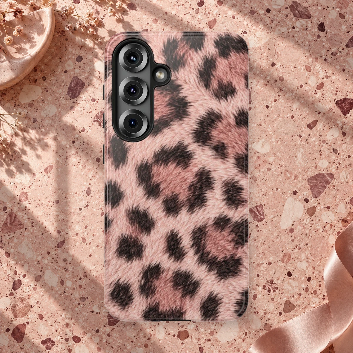 Pink Leopard phone case print